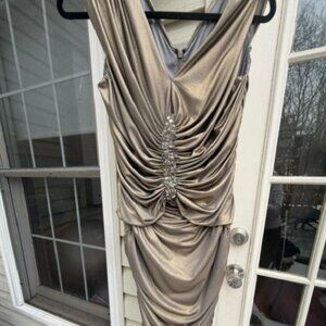 Cache elegant metallic dress size M
